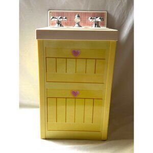 Playskool Rose Petal Cottage Yellow Toy Sink With Faux Faucet & Heart Accents